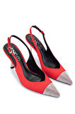 Tamer Tanca Kadın Tekstil Kırmızı Saten Topuklu Ayakkabı 932 3548 BN AYK Y24 KIRMIZI SATEN