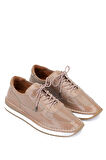 Tamer Tanca Kadın Deri Hasır Vizon Rugan Sneakers & Spor Ayakkabı 775 25503 BN AYK Y24 VIZON KRSK RGN