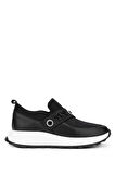 Tamer Tanca Kadın Deri Hasır Siyah Sneakers & Spor Ayakkabı 775 Y-4057 BN AYK Y24 SIYAH