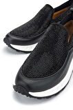 Tamer Tanca Kadın Hakiki Deri Siyah Sneakers & Spor Ayakkabı 775 Y-4064 BN AYK Y24 SIYAH