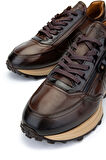 Tamer Tanca Erkek Hakiki Deri Kahverengi Sneakers & Spor Ayakkabı 383 5454 ERK AYK Y23 KAHVE/SILVER