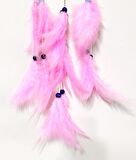 Pembe Renk Dream Catcher Pudra Pembesi Camlı Kuş Tüylü Duvar Süsü