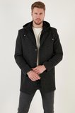 Buratti Çıkarılabilir Kapüşonlu Kırçıllı Slim Fit Kaşe Kaban Erkek KABAN 5841013