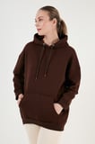 Lela Regular Fit Pamuklu Kapüşonlu Yaka Şardonlu Kışlık Sweat Kadın SWEAT 5863854