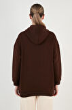 Lela Regular Fit Pamuklu Kapüşonlu Yaka Şardonlu Kışlık Sweat Bayan SWEAT 5863854