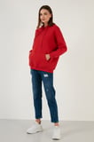 Lela Regular Fit Pamuklu Kapüşonlu Yaka Şardonlu Kışlık Sweat Kadın SWEAT 5863854