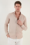 Buratti Pamuklu Çizgili Düğmeli Yaka Uzun Kollu Regular Fit Gömlek Erkek GÖMLEK CF23S112237
