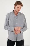 Buratti Pamuklu Çizgili Düğmeli Yaka Uzun Kollu Regular Fit Gömlek Erkek GÖMLEK CF23S112237