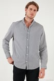 Buratti Pamuklu Çizgili Düğmeli Yaka Uzun Kollu Regular Fit Gömlek Erkek GÖMLEK CF23S112237