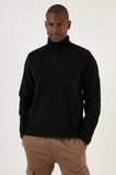Buratti Slim Fit Yarım Fermuarlı Yumuşak Dokulu Şardonlu Kışlık Polar Erkek POLAR 59060011