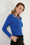 Lela Ekstra Slim Fit Yaka Detaylı Bluz Bayan BLUZ 5865583
