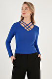 Lela Ekstra Slim Fit Yaka Detaylı Bluz Bayan BLUZ 5865583