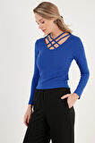 Lela Ekstra Slim Fit Yaka Detaylı Bluz Bayan BLUZ 5865583