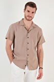 Buratti Regular Fit Apaş Yaka Kısa Kollu Modal Gömlek Erkek GÖMLEK CF24S117929