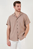 Buratti Regular Fit Apaş Yaka Kısa Kollu Modal Gömlek Erkek GÖMLEK CF24S117929
