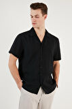 Buratti Regular Fit Apaş Yaka Kısa Kollu Modal Gömlek Erkek GÖMLEK CF24S117929