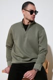 Buratti Pamuklu Regular Fit Yarım Fermuarlı Dik Yaka Şardonlu Sweat Erkek SWEAT 59052592