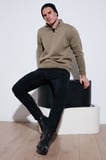 Buratti Pamuklu Regular Fit Yarım Fermuarlı Dik Yaka Şardonlu Sweat Erkek SWEAT 59052592