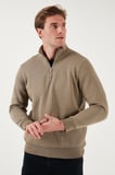 Buratti Pamuklu Regular Fit Yarım Fermuarlı Dik Yaka Şardonlu Sweat Erkek SWEAT 59052592