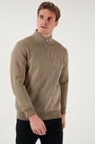 Buratti Pamuklu Regular Fit Yarım Fermuarlı Dik Yaka Şardonlu Sweat Erkek SWEAT 59052592