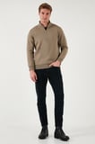 Buratti Pamuklu Regular Fit Yarım Fermuarlı Dik Yaka Şardonlu Sweat Erkek SWEAT 59052592