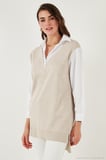 Lela Modest Standart Fit Gömlek Yaka Tesettür Triko Tunik Kadın TUNİK 4612148