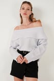 Lela Overisze Fit Madonna Yaka Triko Kazak Kadın KAZAK 4615216