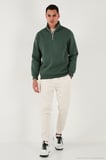 Buratti Pamuklu Regular Fit Yarım Fermuarlı Dik Yaka Şardonlu Sweat Erkek SWEAT 59052592