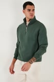 Buratti Pamuklu Regular Fit Yarım Fermuarlı Dik Yaka Şardonlu Sweat Erkek SWEAT 59052592