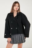 Lela Regular Fit Kruvaze Yaka Düğmeli Astarlı Kısa Trençkot Bayan TRENÇKOT 6524955