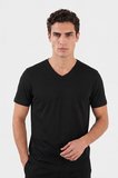 Buratti Pamuklu Regular Fit V Yaka T Shirt Erkek T SHİRT 5902719 SİYAH