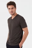 Buratti Pamuklu Regular Fit V Yaka T Shirt Erkek T SHİRT 5902719 KAHVE