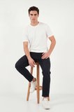 Buratti Regular Fit Çizgili Dokulu Bisiklet Yaka T Shirt Erkek T SHİRT 5904023 BEYAZ
