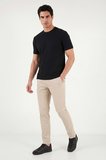 Buratti Regular Fit Çizgili Dokulu Bisiklet Yaka T Shirt Erkek T SHİRT 5904023 SİYAH