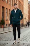 Buratti Pamuklu Slim Fit Kanguru Cepli Fermuar Detaylı Kapüşon Yaka Sweat Erkek SWEAT 575707