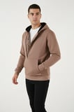 Buratti Pamuklu Slim Fit Kanguru Cepli Fermuar Detaylı Kapüşon Yaka Sweat Erkek SWEAT 575707