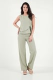 Lela Regular Fit Bağlama Detaylı Bisiklet Yaka Takım Bayan TAKIM 5866466 Olive