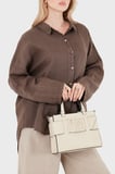 Via Dante % 100 Keten Oversize Yarı Transparan Gömlek Bayan GÖMLEK 7697 KAHVE