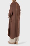 Via Dante % 100 Keten Dantel ve Brode İşleme Detaylı  Kimono Bayan KİMONO 7183609 KAHVE