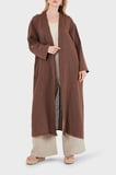 Via Dante % 100 Keten Dantel ve Brode İşleme Detaylı  Kimono Bayan KİMONO 7183609 KAHVE
