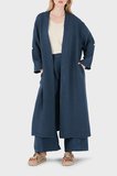 Via Dante % 100 Keten Dantel ve Brode İşleme Detaylı Kimono Bayan KİMONO 7183821 LACİVERT