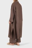 Via Dante % 100 Keten Brode İşlemeli Kimono Bayan KİMONO 69912196 KAHVE