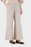Via Dante % 100 Keten Relaxed Fit Brode İşlemeli Pantolon Bayan PANTOLON 69912211 VİZON