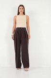 Lela Relaxed Fit Yüksek Bel Geniş Paça Pantolon Bayan PANTOLON 668YP5515 KAHVE