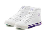 Benetton Bn70021 Beyaz Lila Kadın Günlük Ayakkabı BN70021-BEYAZ-LILA Beyaz