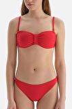 Kırmızı Straplez Bikini Üst