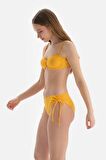 Sarı Straplez Bikini Üst
