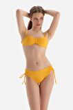 Sarı Straplez Bikini Üst