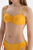 Sarı Straplez Bikini Üst