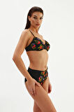 2077ESBK BALENLİ BİKİNİ TK. - SİYAH
